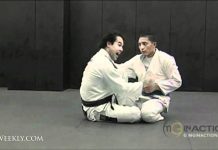 버터플라이 스윕 후 서브미션!