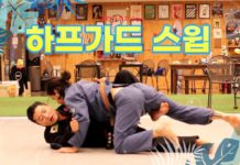 하프가드 스윕을 막는 상대의 힘을 이용하는 스윕